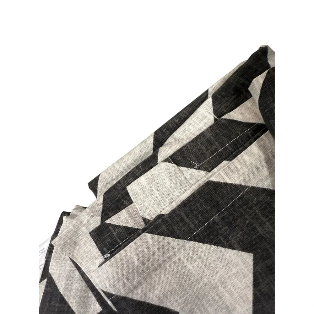 West Elm Charcoal Gray Grey Chevron 100% Cotton Curtain Panels Lot Of 3 84x48
